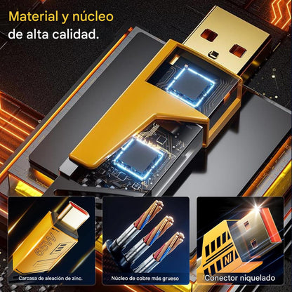 ⚡  Alta Potencia 4 en 1 USB-C/USB-A