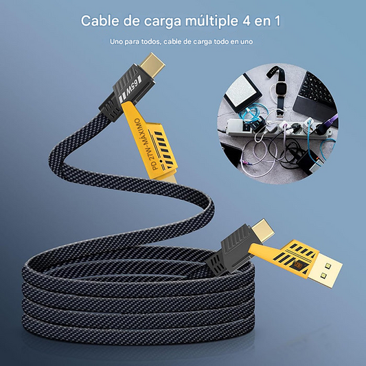 ⚡  Alta Potencia 4 en 1 USB-C/USB-A