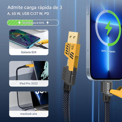 ⚡  Alta Potencia 4 en 1 USB-C/USB-A